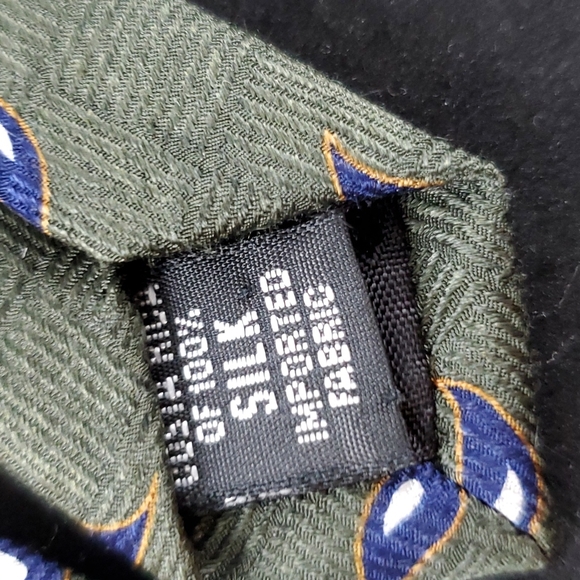 NEO BILL BLASS Men's Green Patterned Tie - Picture 7 of 8